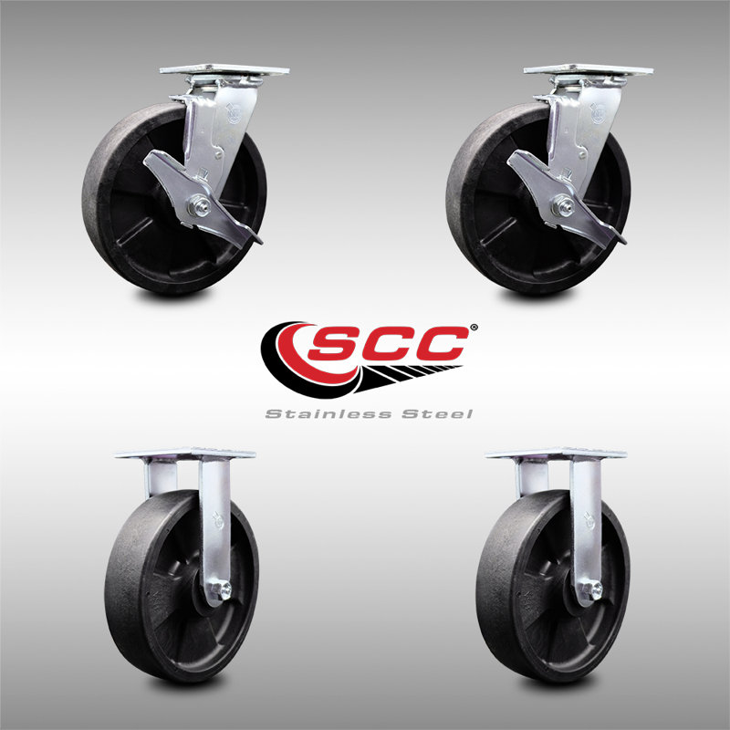 4 Piece Glass Filled Nylon Caster Set