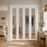 Porte double pliante 72 po x 80 po à double porte pliante en bois massif massif préfini avec quincaillerie 72 po x 80 po