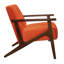 Chaise d'appoint transitionnelle: bois massif, revêtement orange, 31,51 po Hauteur en velours de style contemporain, dimensions de 32 po x