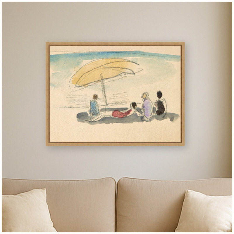 «Scene de Plage» par Henri Lebasque par Nostalgia Prints, reproduction d'art sur toile encadrée