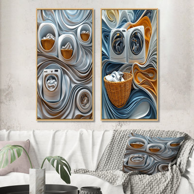 Ensemble de 2 pièces d'art mural gris