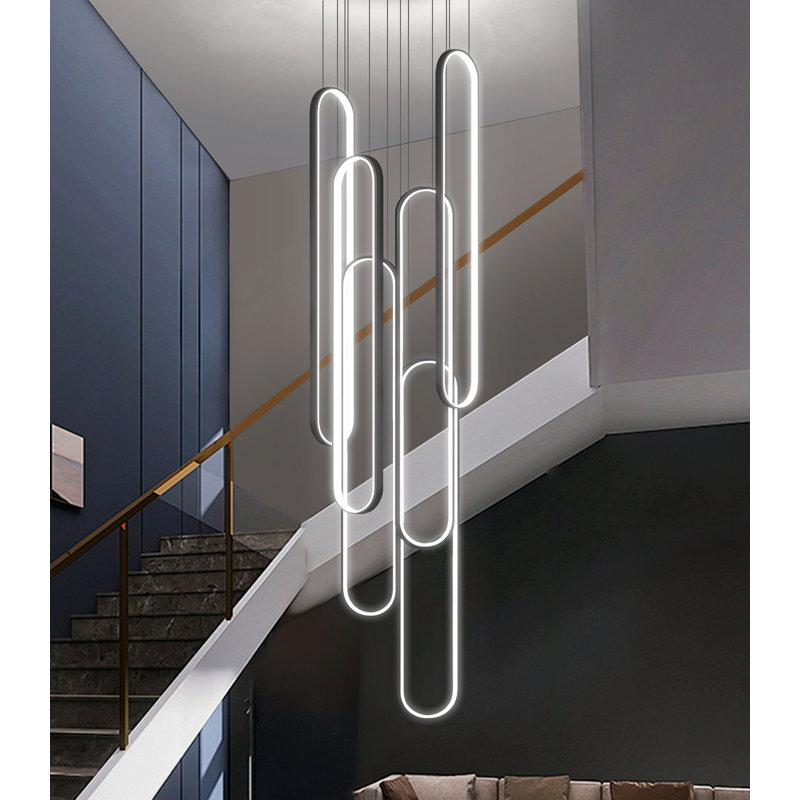 Lustre moderne avec éclairage à intensité variable, Noir
