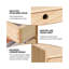 Wood Desktop Organizer with 3 Drawers & 1 Shelf, Wooden Storage Box for Home Workspace & Office Supplies-473989582
