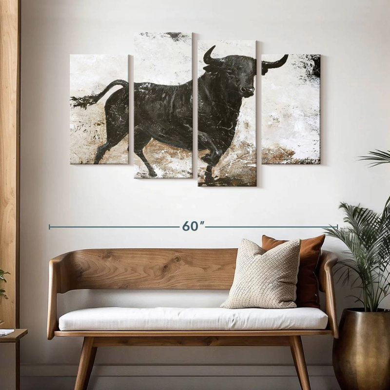 Brampt Black Bull, 32" H x 52" W