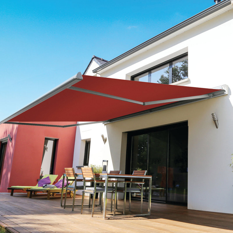 Advaning 14'x10' Motorized Patio Retractable Awning, 10.5" H x 165" W x 118" D, Terracotta