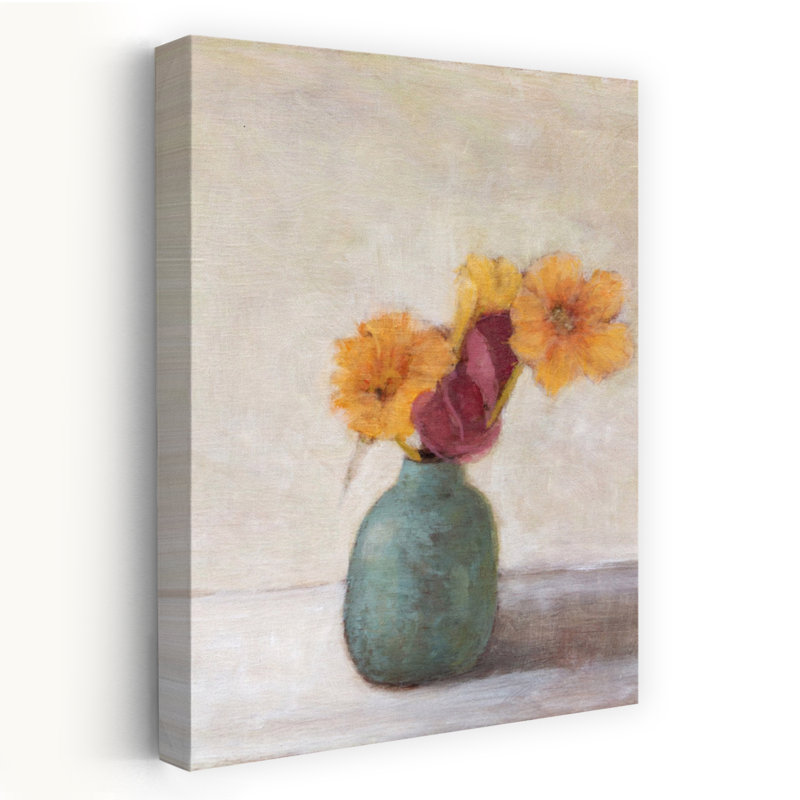 «Warm Blooms Still Life Elegant Modern Peaceful Flower», impression murale, 48" H x 32" W