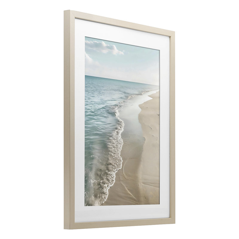 «Vast Shoreline Into Distance», reproduction encadrée sous verre, design by Creative Studio, H 23 po x l 17 po