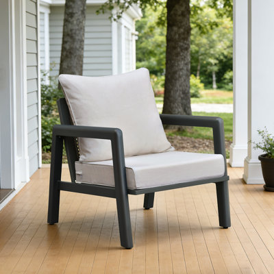 Premium Outdoor Patio Single Chair Cushion, Water-Resistant 28D High-Density Sponge Replacement Cushion For Patio Furniture
