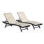 Ensemble de 2 chaises longues d'extérieur