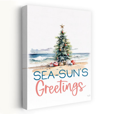 Arbre de Noël abstrait Sea-Sun's Greetings, art côtier