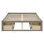 Lit plateforme double avec 6 tiroirs de rangement - Lit de rangement compact, finition gris antique-2014718012-2014718010