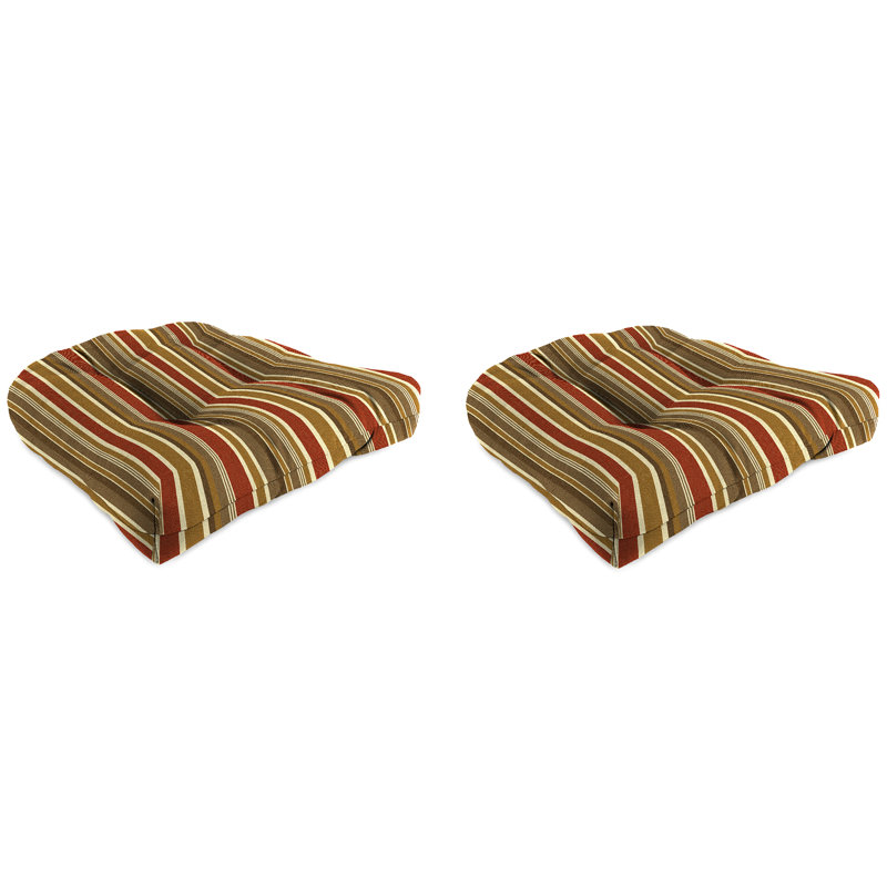 Contoured Outdoor Wicker Seat Cushion, Brannon Redwood Polyester