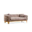Ensemble de salon de style moderne 2 pièces (canapé et causeuse inclus) en bois avec surface capitonnée