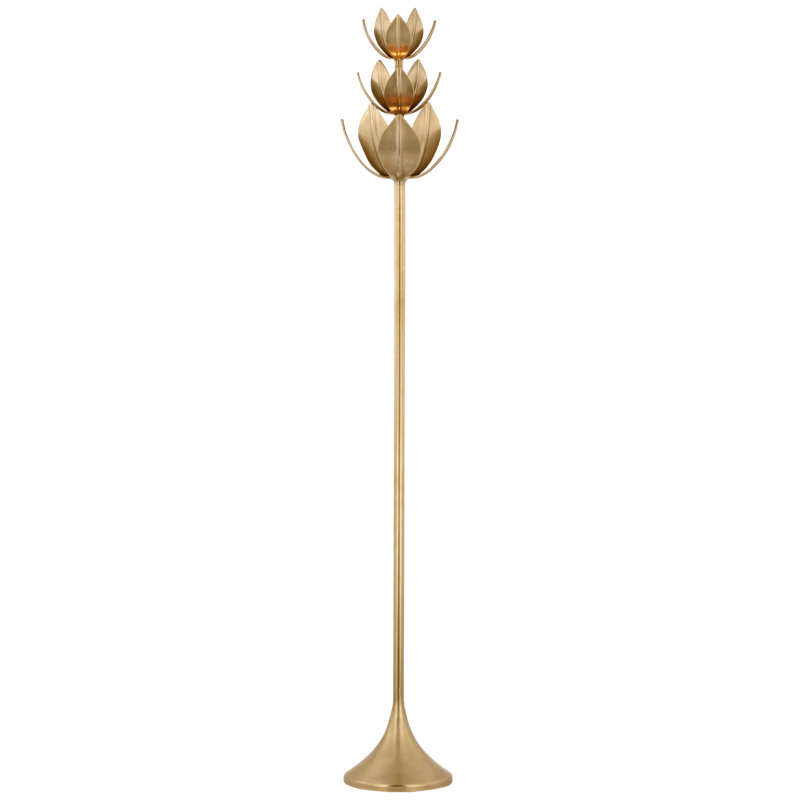 Alberto LED Torchiere Floor Lamp, Antique-Burnished Brass
