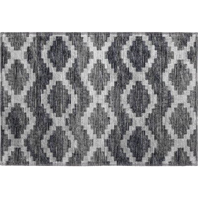 Premium Machine Washable Vaseem AMF115 Gray Rug