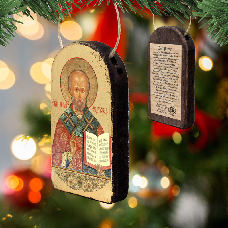 Ornement en bois d'inspiration Saint-Nicolas
