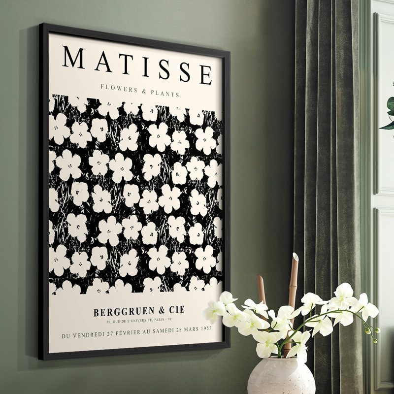 Matisse CCV Framed Print - Solid Wood, 10" H x 8" W, Black