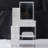 Compact Vanity Table Set With Cushioned Stool And Sliding Mirror-1218616633