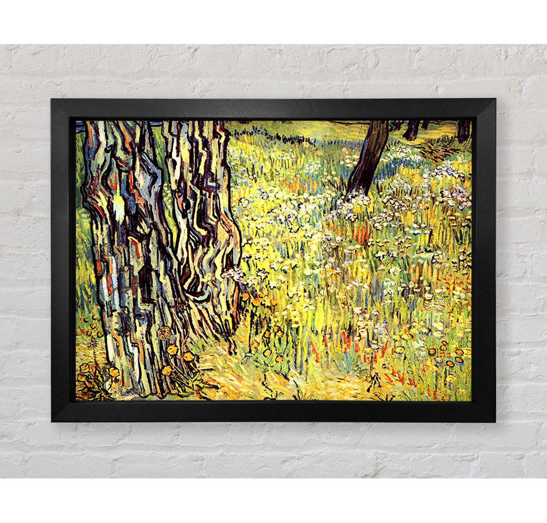 Gerahmtes Leinwandbild Tree Trunks von Van Gogh