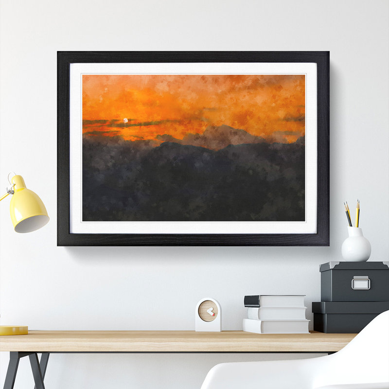 The Sunthe Mountains - Framed Print, Black Framed, 62cm H x 87cm W x 2cm D