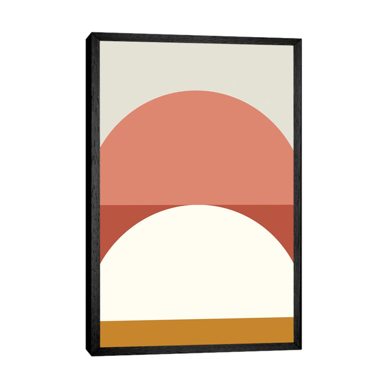 Geometric - Print on Canvas, 152.5 cm H x 101.5 cm W, Black Framed, Silver/White/Orange