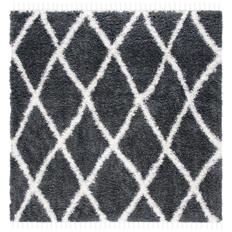 Tapis à performance géométrique marocain, Carré 6 pi 7 po