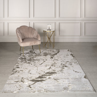 Aurora AU16 Strata Metallic Beige Area Rug