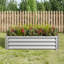 Lit de jardin surélevé rectangulaire en métal argenté pour légumes et fleurs, boîte à fleurs d'extérieur 4 x 2 x 1 pi | Idée de cadeau-125537223