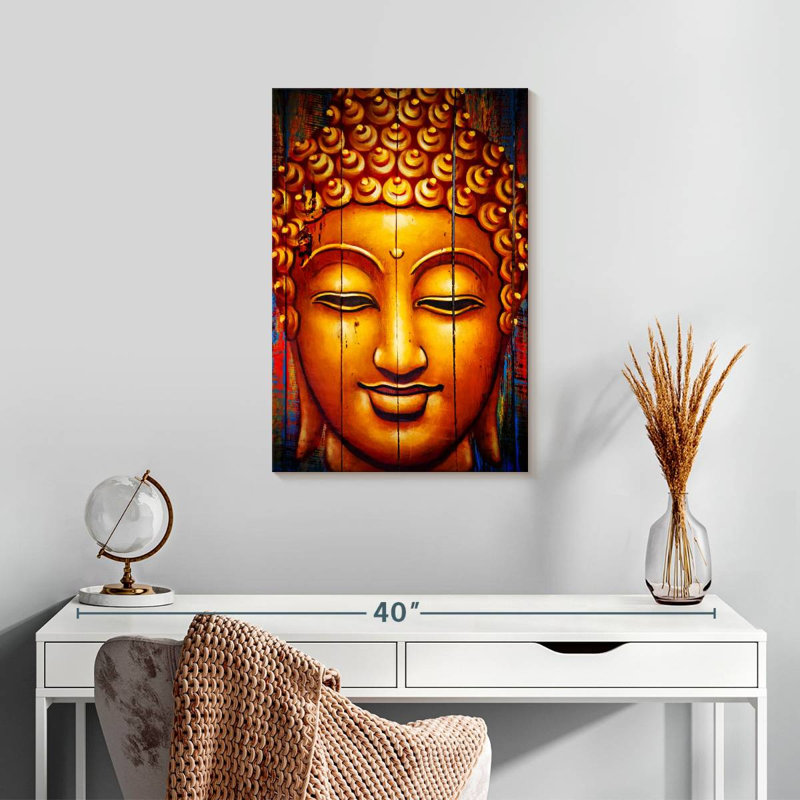 Smiling Buddha Face, 24" H x 16" W