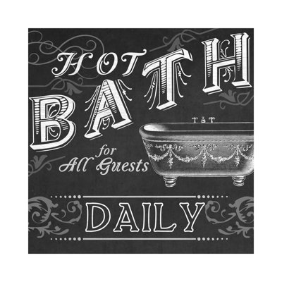 Chalkboard Bath Signs II by June Erica Vess - Wrapped Canvas Print