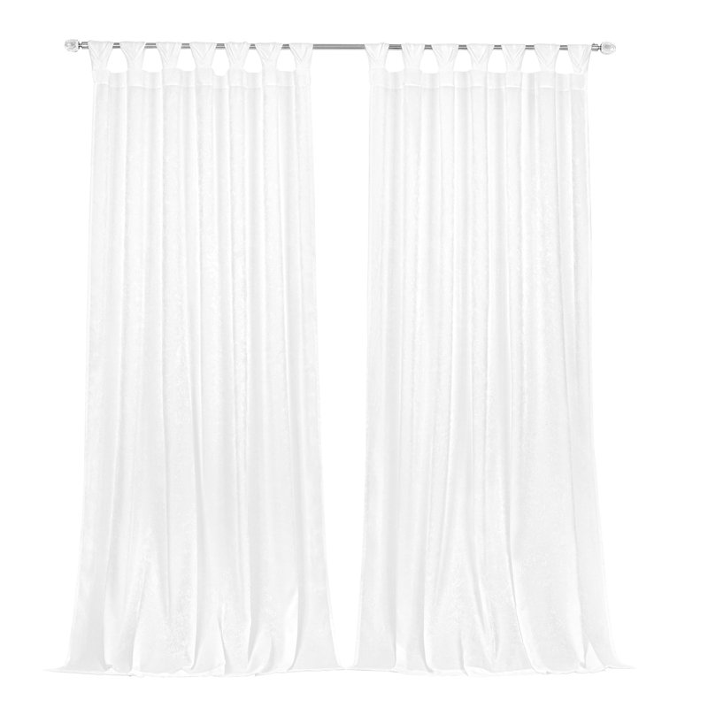 Cathirine Semi Sheer Curtain Pair, 52" W x 84" L, White