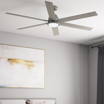 Ventilateur de plafond à 6 pales Gravity avec ensemble d'éclairage à DEL et télécommande portable et ventilateur intelligent Gravity