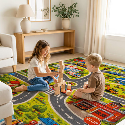 Carte de la ville, tapis pour activités pour enfants, envers antidérapant