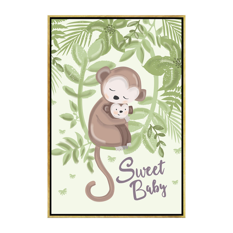 "Baby Beyond the stars IV" par Lisa Whitebutton-impression d’art graphique, H 60 po x l 40po x P 1,5 po, Encadrement doré