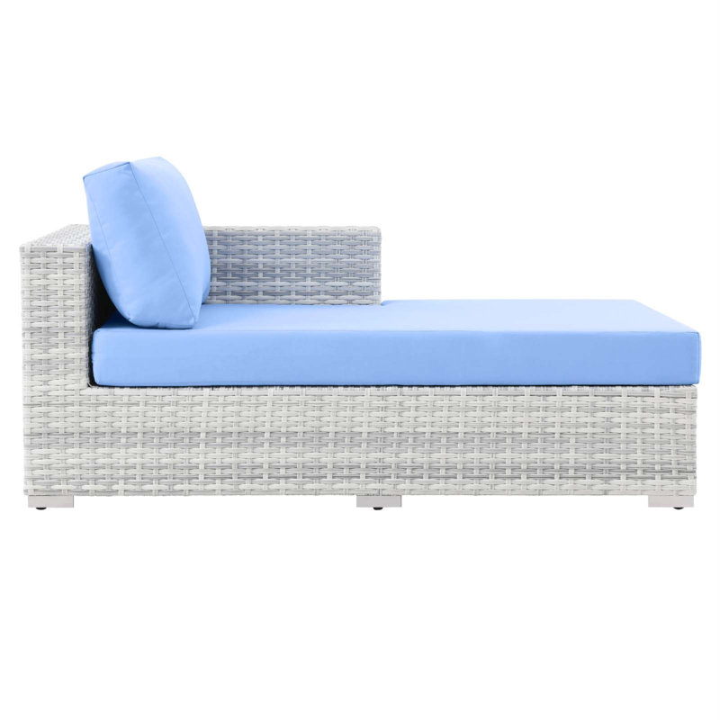 Méridienne d'extérieur droite Modway Convene, Bleu clair