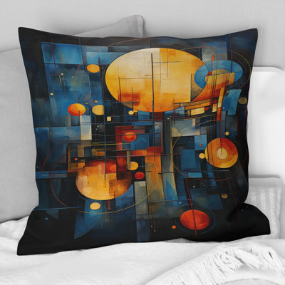 Coussin décoratif imprimé astrologie jaune sarcelle - alignement céleste II
