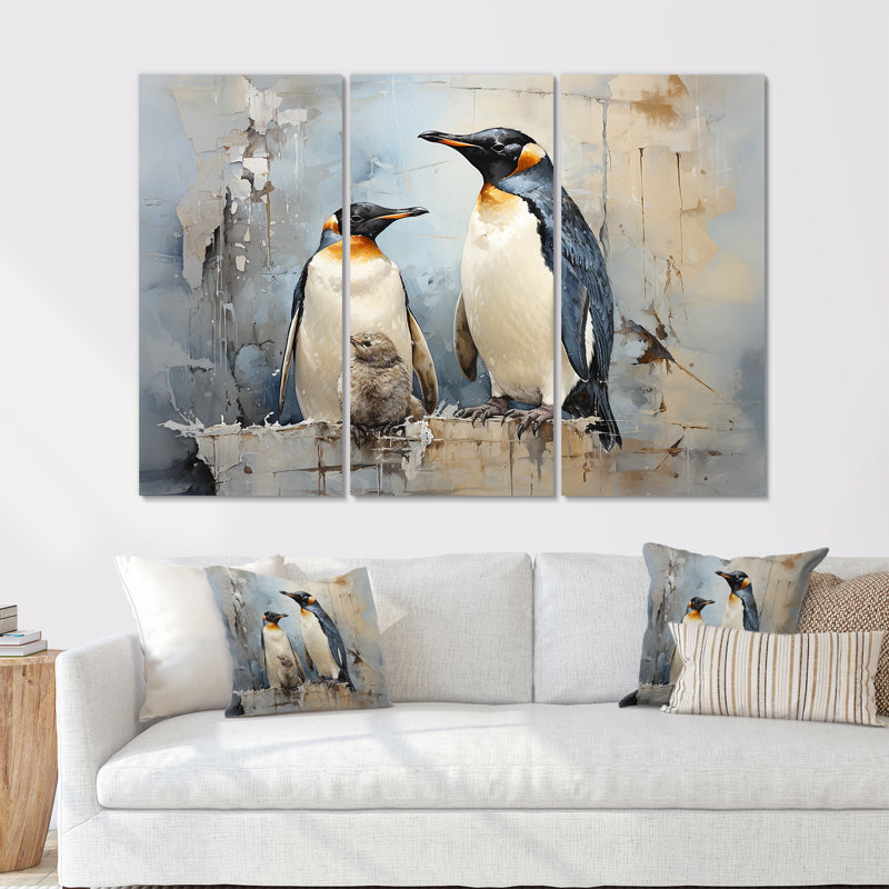 «Penguin Elegance In Snow II», ensemble de reproduction d'art mural pingouin, H 32 po x l 48 po