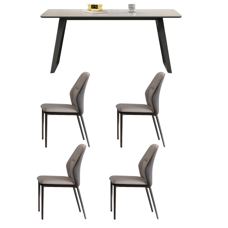 Ensemble de table de salle à manger et de chaises Art White Rock, H 29,52 po x L 62,99 po x l 35,43 po