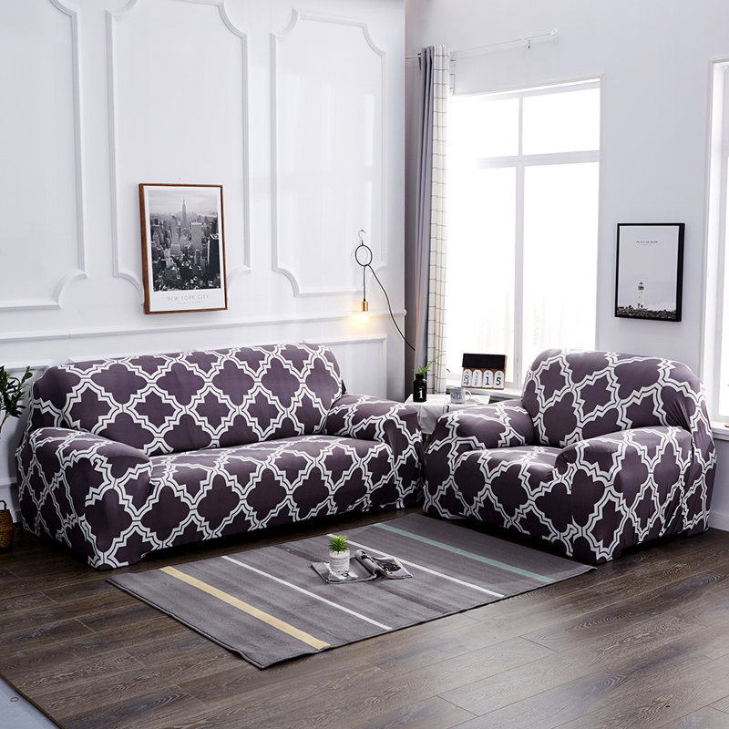 Housse de protection pour canapé en élasthanne stretch fit Elastic, Mauve, H 40 po x l 91 po x P 90 po