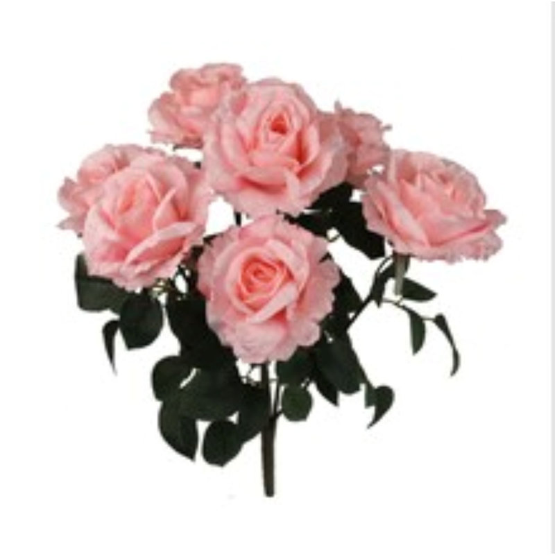 Rosier avec 7 fleurs en soie 20 po - paquet de 4