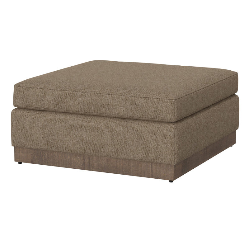 Repose-pieds Jeni, blocs de coin Modern 39 po, bois massif, polyester, Brun