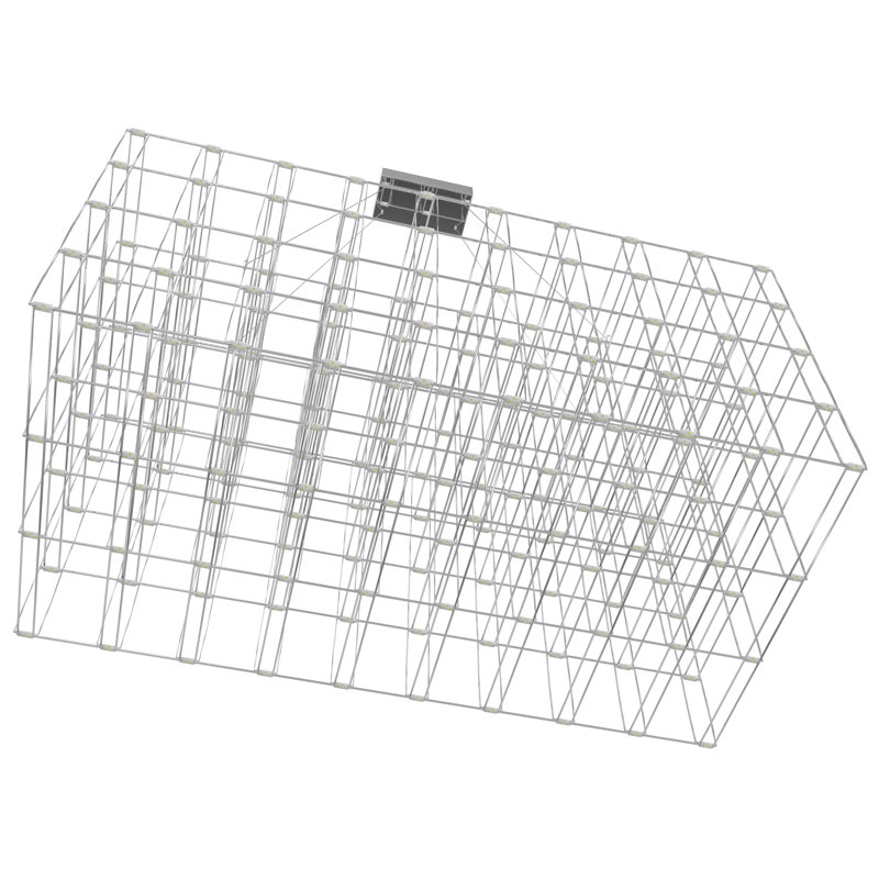 200 - Light Unique Rectangle LED Chandelier, 112, Chrome