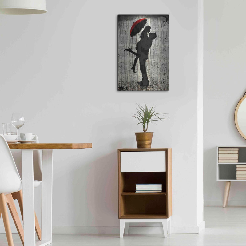 Winston Porter «Love and Rain» par Loui Jover, art mural en métal, H 24 po x l 16 po