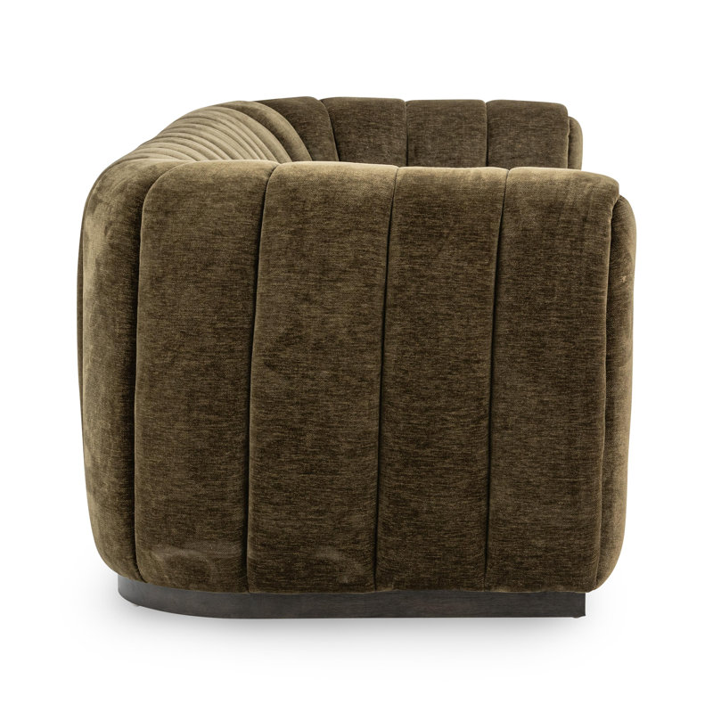 Vanty 92'' Upholstered Fabric Sofa, Olive Green