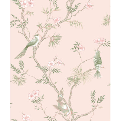 Secret Garden Garden Bird Trail Design 33' L x 21"  W Wallpaper Roll