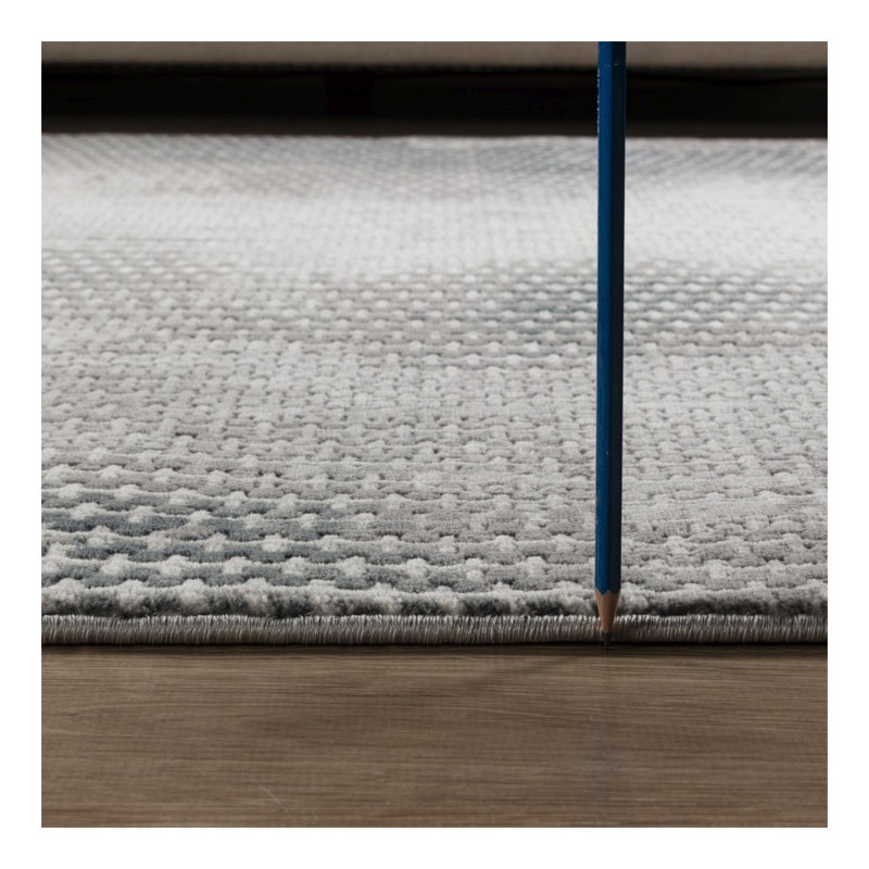 Tapis ivoire à motif abstrait gris, 5 pi 3 po x 7 pi 3 po, fabriqué à la machine en polyester résistant aux taches pour le salon, la chambre à coucher, le décor bohème