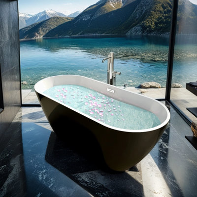 67.1'' x 29.63'' Freestanding Soaking Acrylic Bathtub