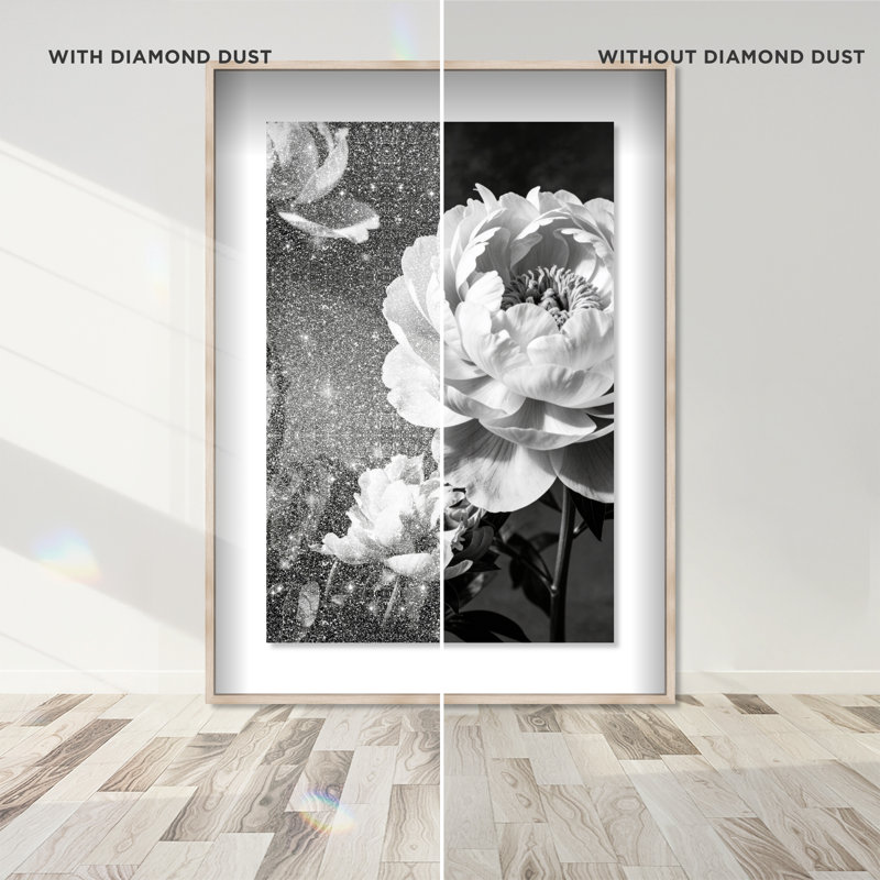 Still Peony Print by Oliver Gal, 31.5" H x 21.5" W, Natural Oak Shadowbox