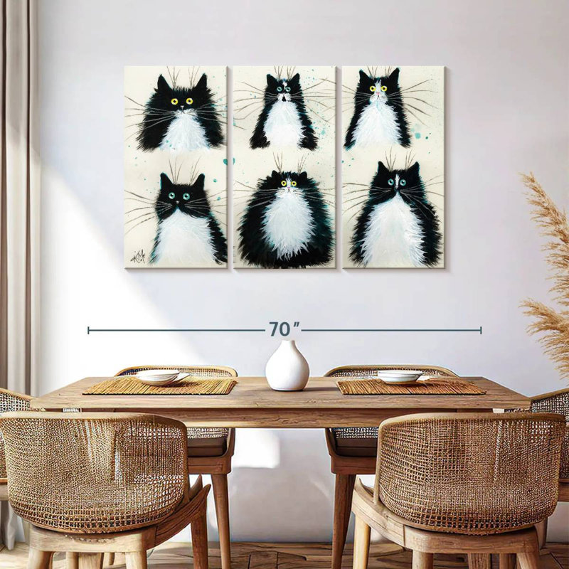 Tuxedo Cats, 36" H x 57" W