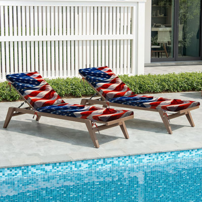  Coussin de patio d'extérieur pour l'extérieur de 3 po avec drapeau américain abstrait à rayures rouges et bleues
